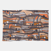 Abstracte Jazzy Earth Tones Towel Theedoek (Horizontaal)