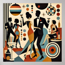 Abstracte Jazzy Martinis en Dansfeest Cocktailpart