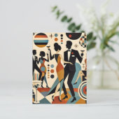 Abstracte Jazzy Martinis en Dansfeestje Briefkaart (Staand voorkant)