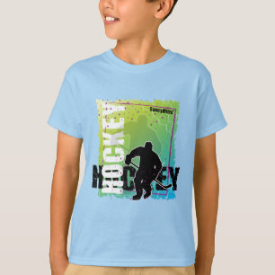 Abstracte jeugd ijshockeyjongen (mannelijk) t-shirt