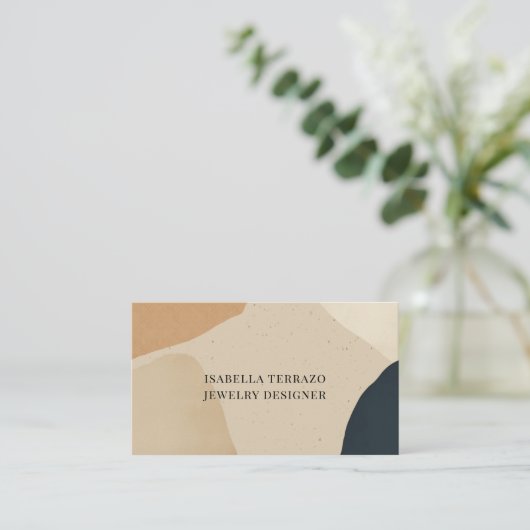 Abstracte Jewelry Designer Terracotta Black Shapes Visitekaartje (Staand voorkant)
