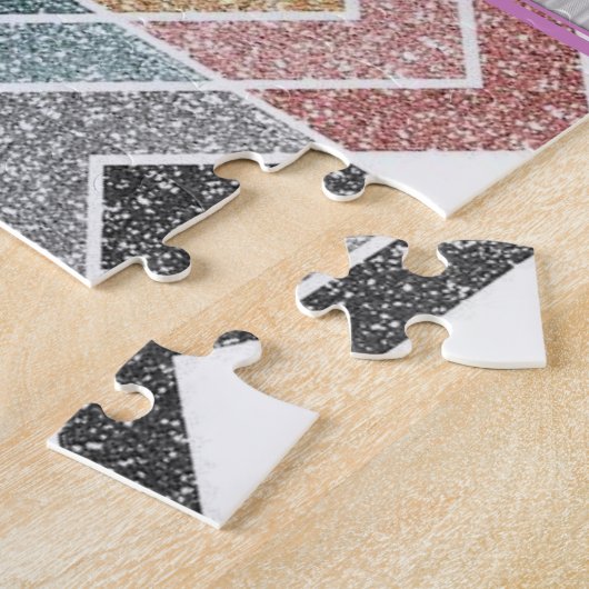 Abstracte Jigzaag Puzzle Daisy Legpuzzel (Zijkant)