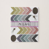 Abstracte Jigzaag Puzzle Daisy Legpuzzel (Verticaal)