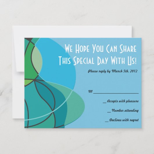 Abstracte jongen met Tallis Bar Mitzvah Reply card RSVP Kaartje (Voorkant)