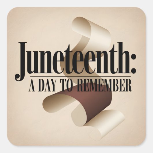 Abstracte Juneteenth Een dag om te onthouden Vierkante Sticker (Voorkant)