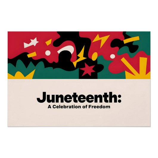 Abstracte Juneteenth Een viering van Freedom Desi Perfect Poster (Voorkant)
