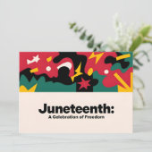 Abstracte Juneteenth Een viering van Freedom Desi Save The Date (Staand voorkant)