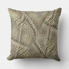 Abstracte jute met een lichte gouden metalen toon kussen