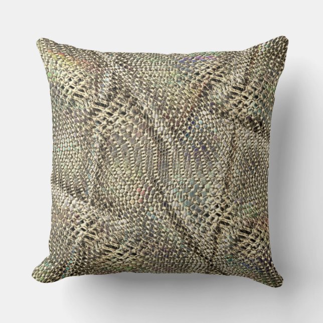 Abstracte jute met een lichte gouden metalen toon kussen (Voorkant)