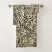 Abstracte jute met lichte gouden metalen toonwerpi bad handdoek (Insitu)