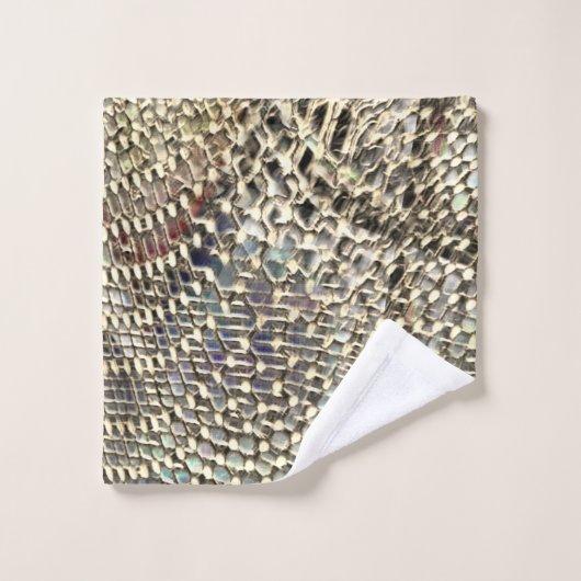 Abstracte jute met lichte gouden metalen toonwerpi bad handdoek (Wasdoekje)