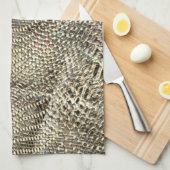 Abstracte jute met lichte gouden metalen toonwerpi theedoek (Quarter Fold)