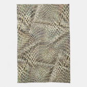 Abstracte jute met lichte gouden metalen toonwerpi theedoek (Verticaal)