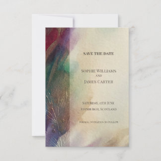 Abstracte juweel waterverf save the date kaart