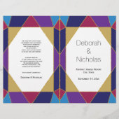 Abstracte juwelen tint modern trouwprogramma (Voorkant)