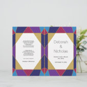 Abstracte juwelen tint modern trouwprogramma (Staand voorkant)