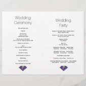 Abstracte juwelen tint modern trouwprogramma (Achterkant)