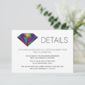 Abstracte juwelen voor de bruiloft invoegen 1 informatiekaartje (Staand voorkant)