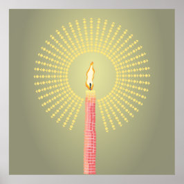 abstracte kaars poster kunst aan de muur