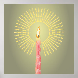 abstracte kaars poster kunst aan de muur