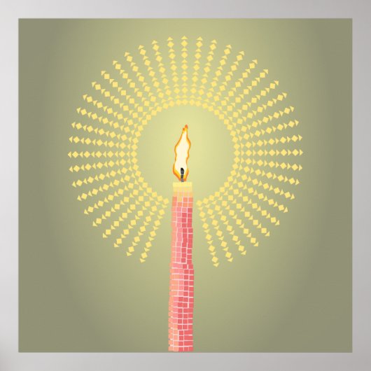 abstracte kaars poster kunst aan de muur (Voorkant)