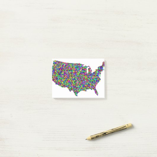 Abstracte kaart van Amerika Post-it® Notes (Op bureau)