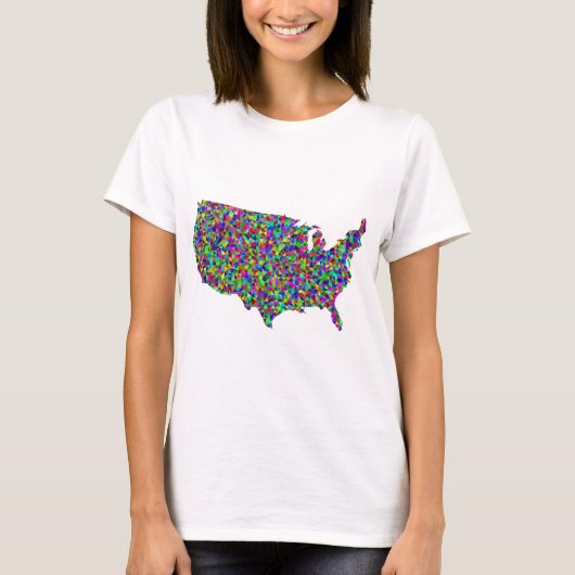 Abstracte kaart van Amerika T-shirt (Voorkant)