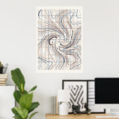 Abstracte kaartposter met hoogtelijnen poster (Thuiskantoor)