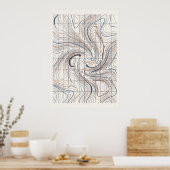 Abstracte kaartposter met hoogtelijnen poster (Keuken)