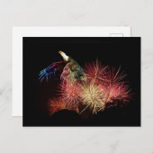 Abstracte kale adelaar en vuurwerk briefkaart (Voorkant / Achterkant)