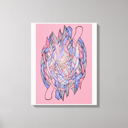 Abstracte Kaleidoscoop Barst Canvas Roze Afdruk (Voorkant)