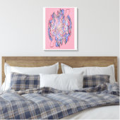 Abstracte Kaleidoscoop Barst Canvas Roze Afdruk (Insitu (Slaapkamer))