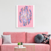 Abstracte Kaleidoscoop Barst Canvas Roze Afdruk (Insitu (Woonkamer))