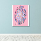 Abstracte Kaleidoscoop Barst Canvas Roze Afdruk (Insitu (Houten vloer))