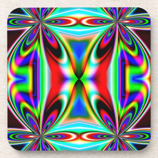 Abstracte Kaleidoscoop Kleurrijk Ontwerp-11438 Bier Onderzetter (Voorkant)