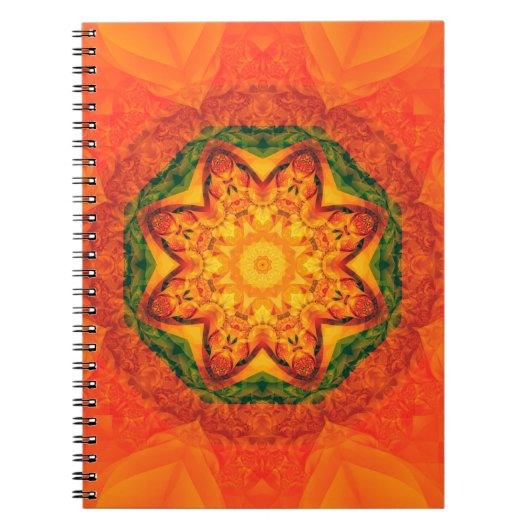 Abstracte kaleidoscoop oranje achtergrond. prachti notitieboek (Voorkant)