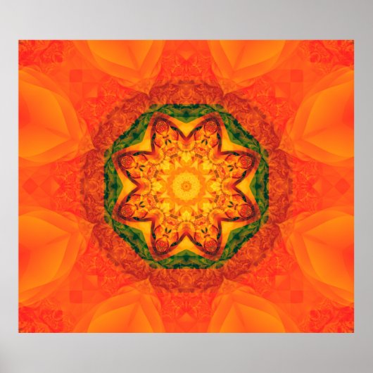 Abstracte kaleidoscoop oranje achtergrond. prachti poster (Voorkant)