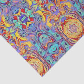 Abstracte Kaleidoscope Owl in Bright Primaire Kleu Tissuepapier (Detail)