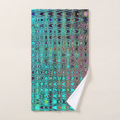 Abstracte Kaleidoscopische Aqua Retro Boomerang Wa Bad Handdoek (Handdoek)