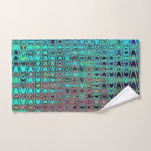 Abstracte Kaleidoscopische Aqua Retro Boomerang Wa Bad Handdoek (Handdoek)