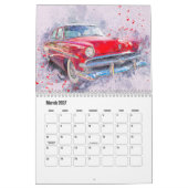 Abstracte kalender met auto's (Mar 2027)