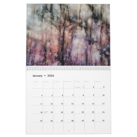 Abstracte kalender voor fotografische kunst (Jan 2026)