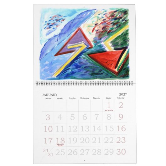 Abstracte kalender voor schilderijen (Jan 2027)