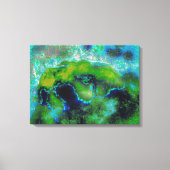 Abstracte kalksteen in Lime Greens en Blues Canvas Afdruk (Voorkant)