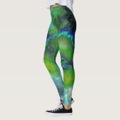 Abstracte kalksteen in Lime Greens en Blues Leggings (Links)