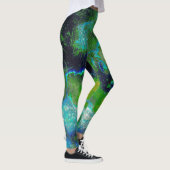 Abstracte kalksteen in Lime Greens en Blues Leggings (Rechts)