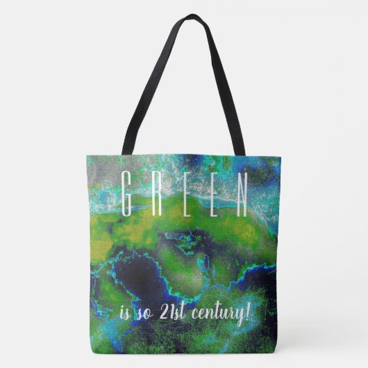 Abstracte kalksteen in Lime Greens en Blues Tote Bag (Voorkant)