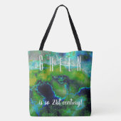 Abstracte kalksteen in Lime Greens en Blues Tote Bag (Achterkant)