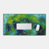 Abstracte kalksteen, limoengroen en blues bureauma bureaumat (Keyboard & Muis)