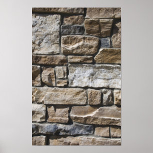 Abstracte kalkstenen rotswand poster